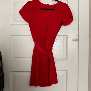 H&M wrap red dress